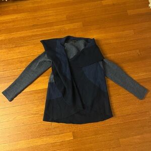 Eileen Fisher Black Blue Gray Merino Wool Sweater Women’s S